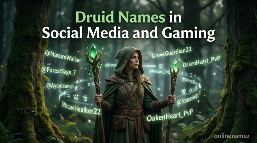 Druid Names in Social Media and Gaming