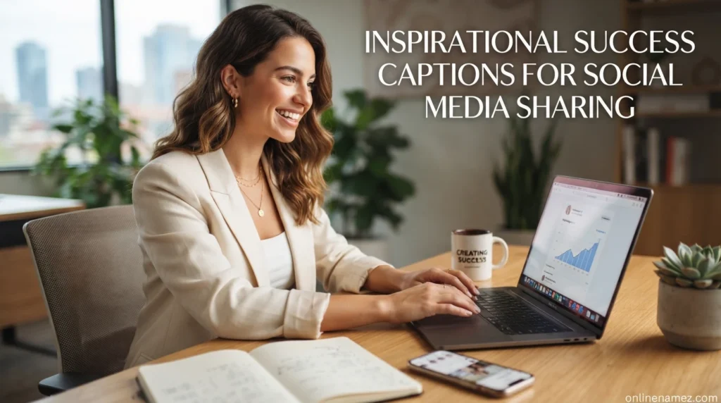 Inspirational Success Captions for Social Media Sharing