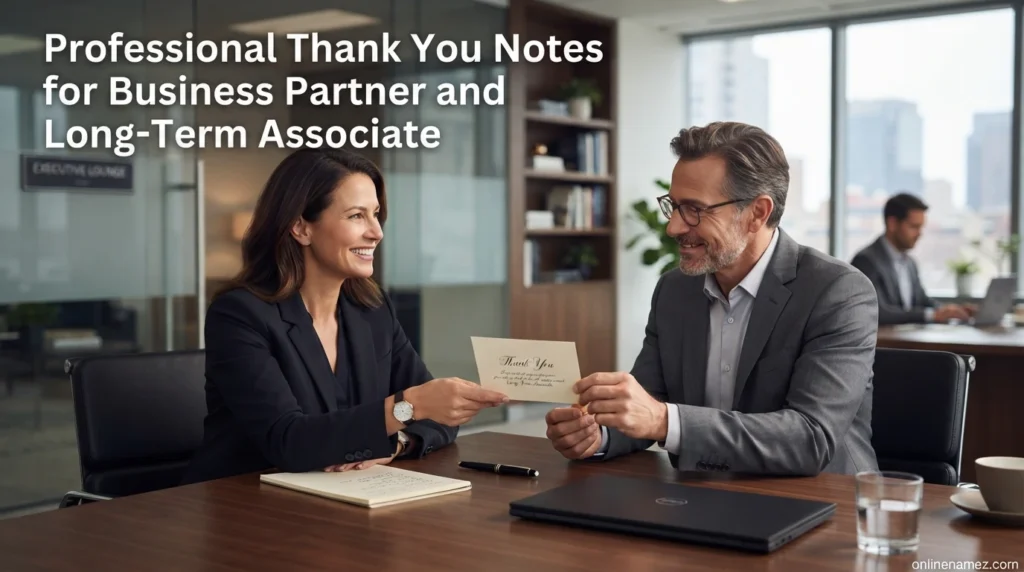 Professional Thank You Notes for Business Partner and Long-Term Associate