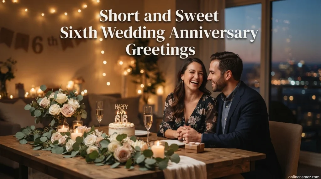 Short and Sweet Sixth Wedding Anniversary Greetings
