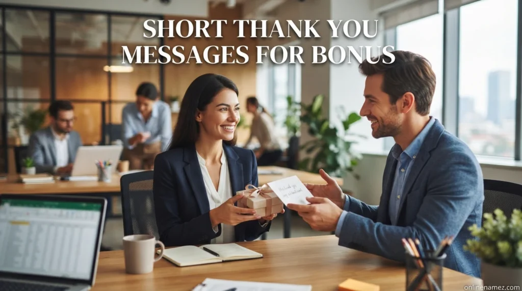 Short Thank You Messages for Bonus