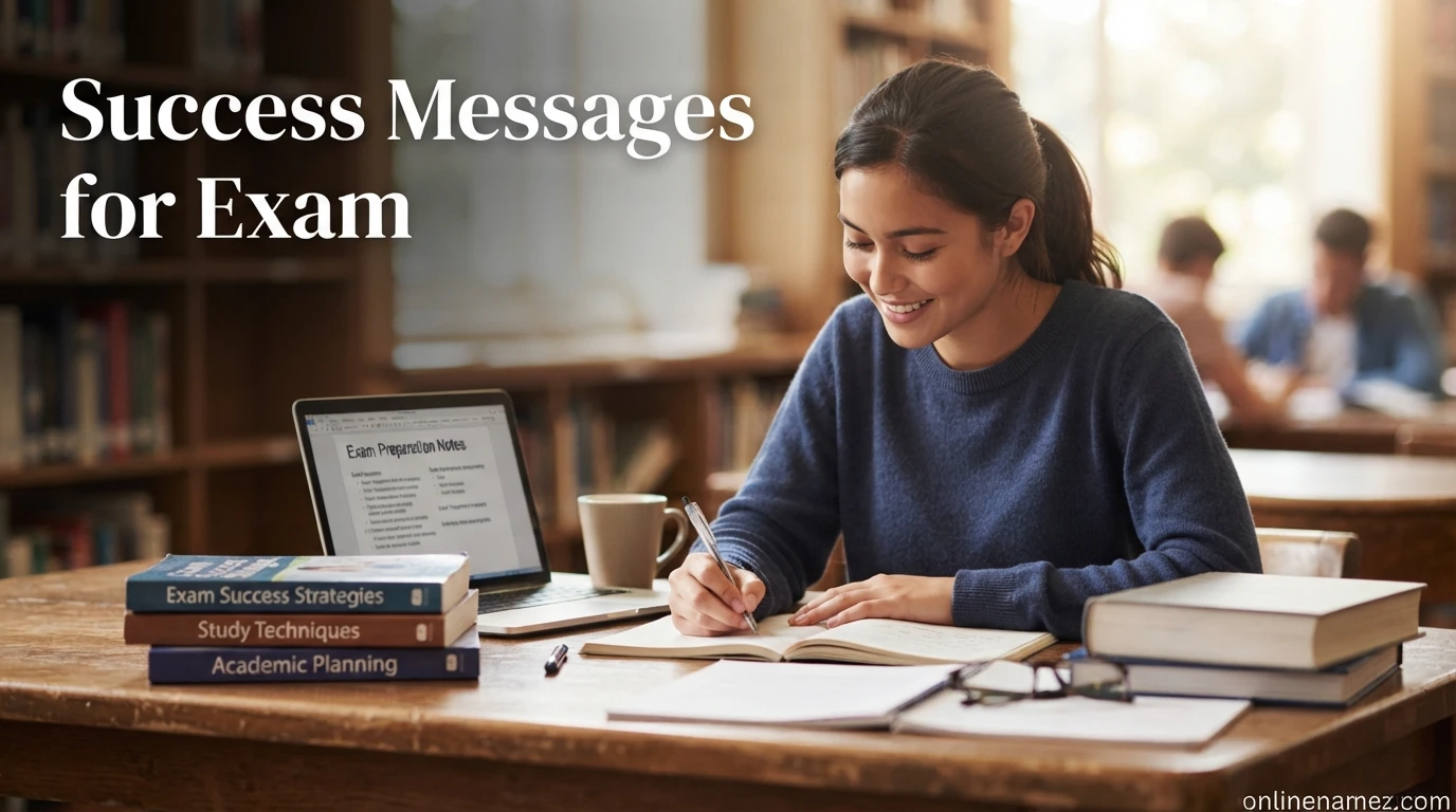 Success Messages for Exams