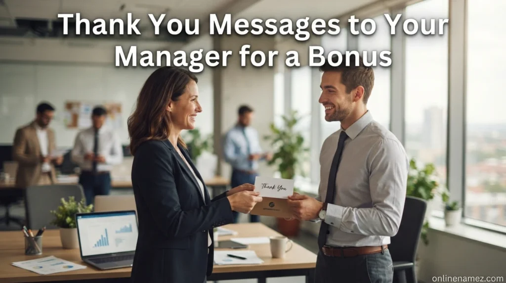 Thank You Messages to Your Manager for a Bonus