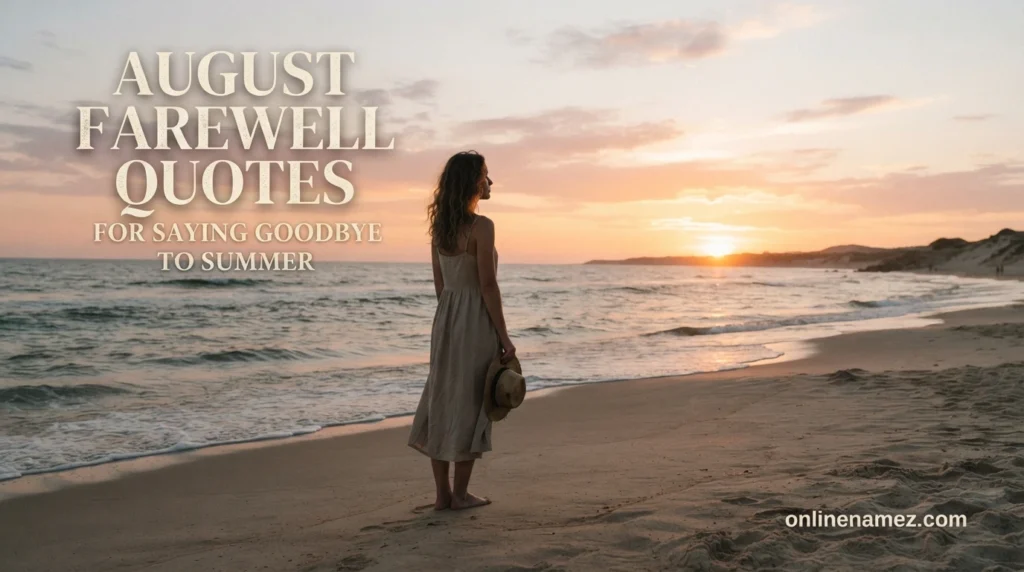 August Farewell Quotes for Saying Goodbye to Summer