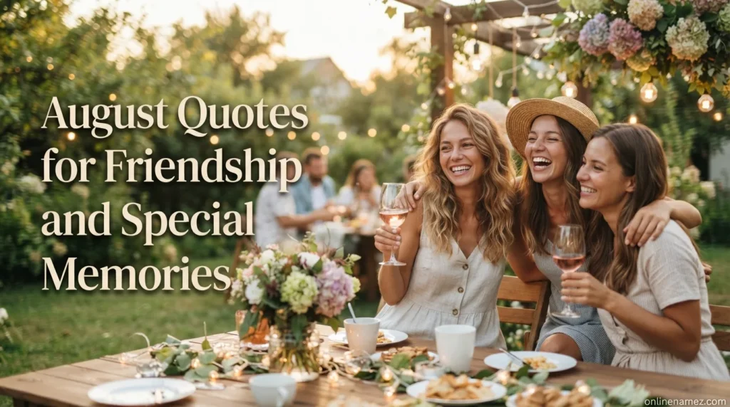 August Quotes for Friendship and Special Memories