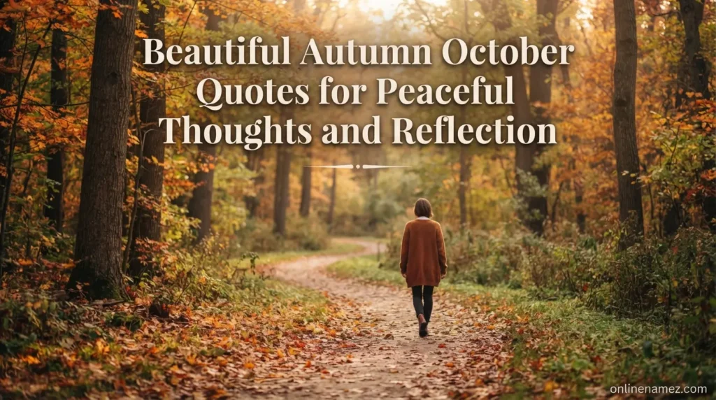 Beautiful Autumn October Quotes for Peaceful Thoughts and Reflection