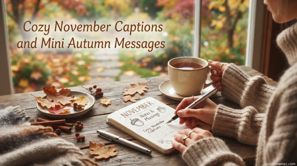 Cozy November Captions and Mini Autumn Messages