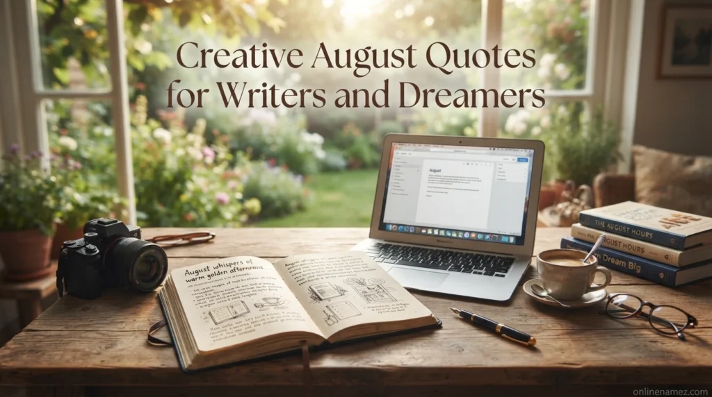 Creative August Quotes for Writers and Dreamers