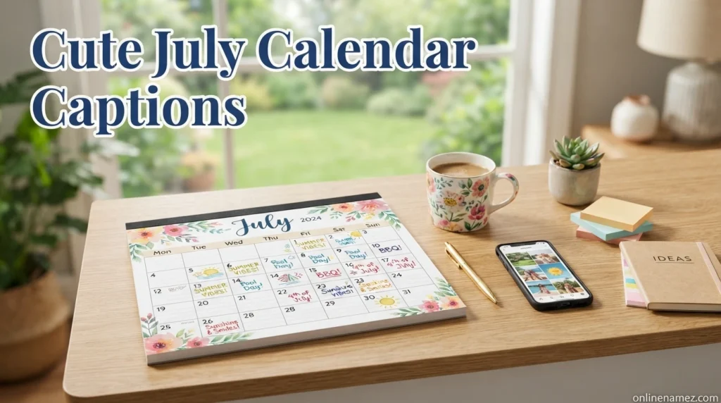 Cute July Calendar Captions