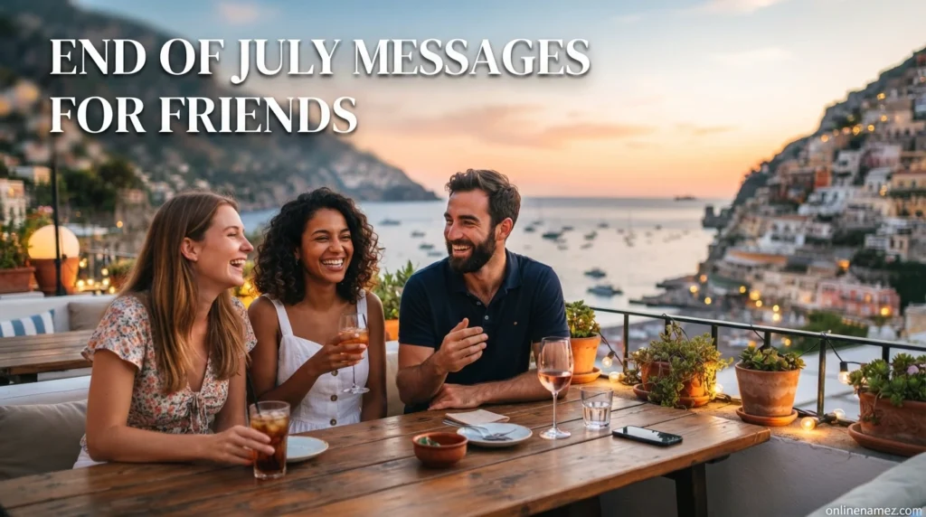 End of July Messages for Friends
