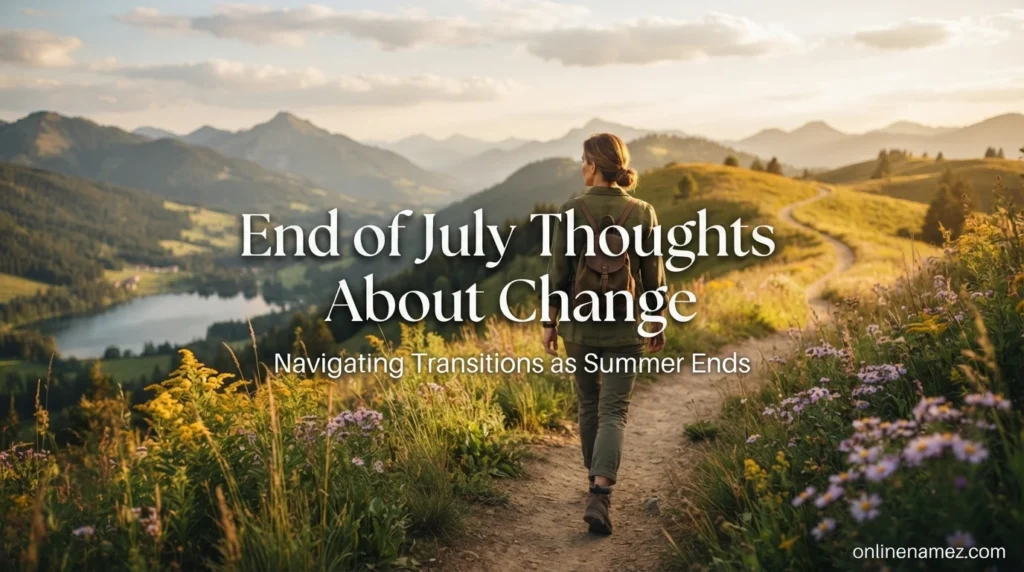 End of July Thoughts About Change
