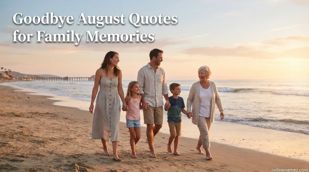 Goodbye August Quotes for Family Memories
