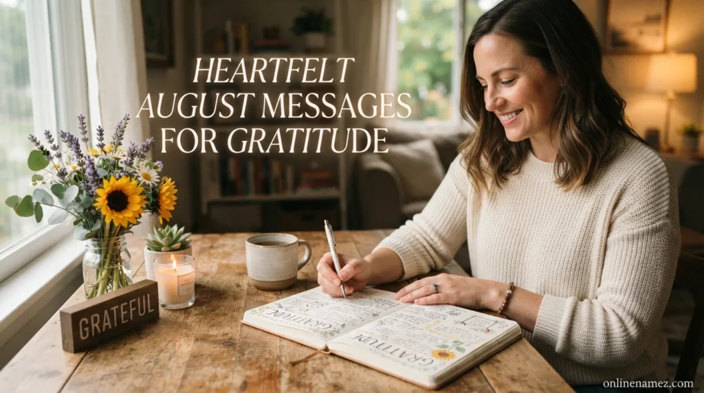 Heartfelt August Messages for Gratitude