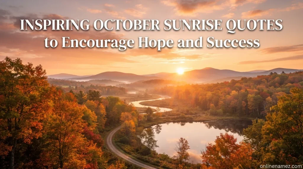 Inspiring October Sunrise Quotes to Encourage Hope and Success
