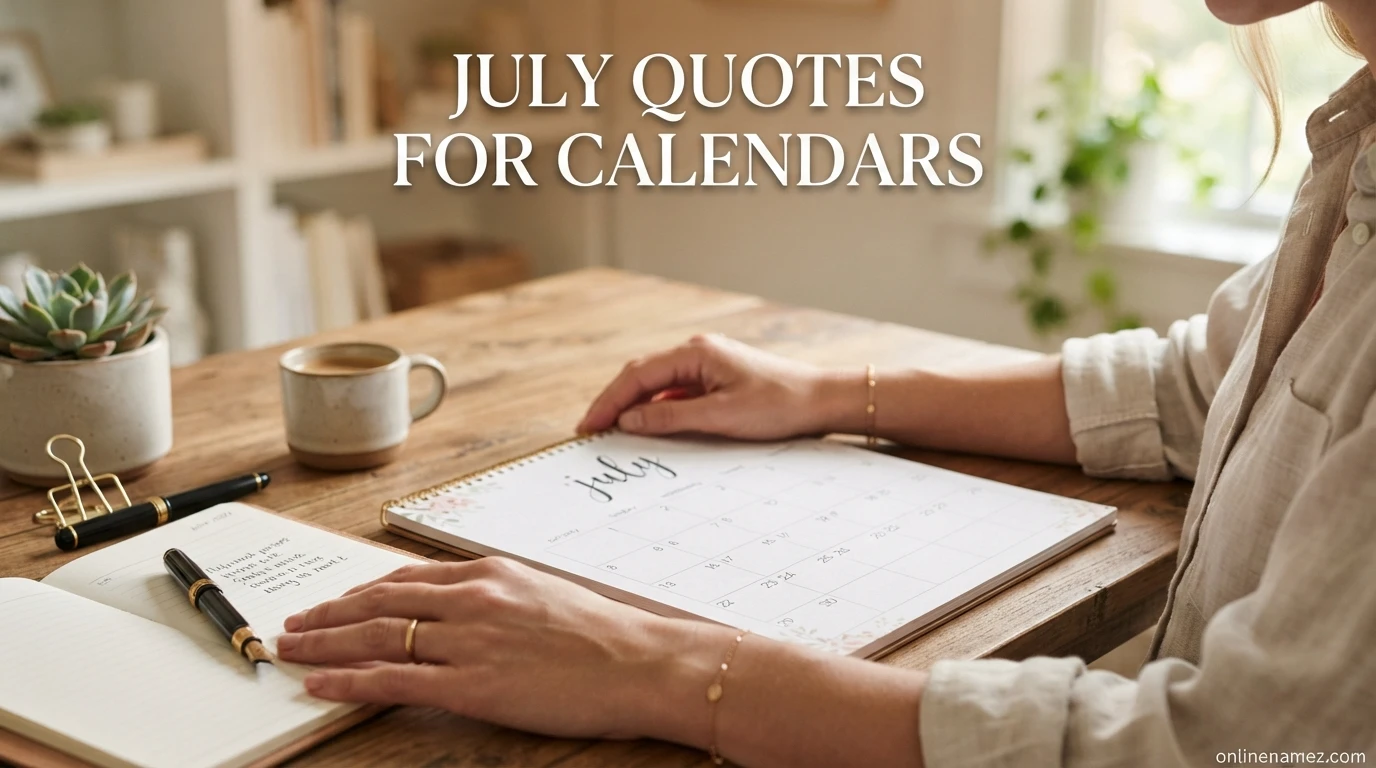 July Quotes for Calendars