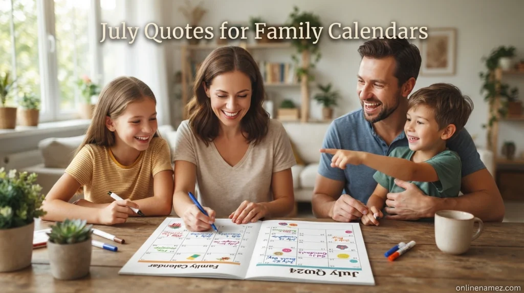 July Quotes for Family Calendars