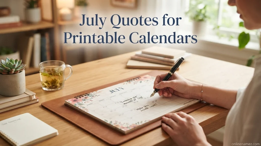July Quotes for Printable Calendars
