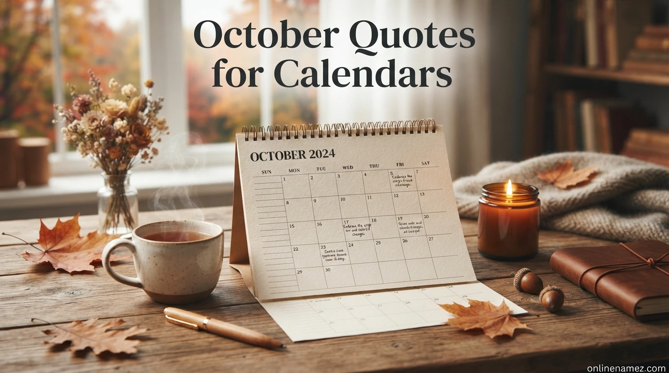 October Quotes for Calendars