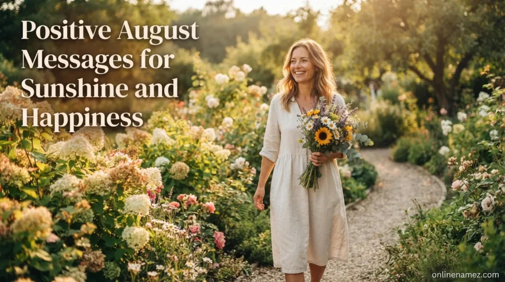Positive August Messages for Sunshine and Happiness