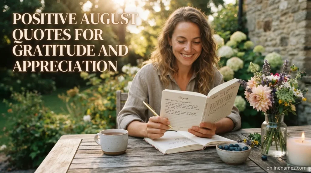 Positive August Quotes for Gratitude and Appreciation