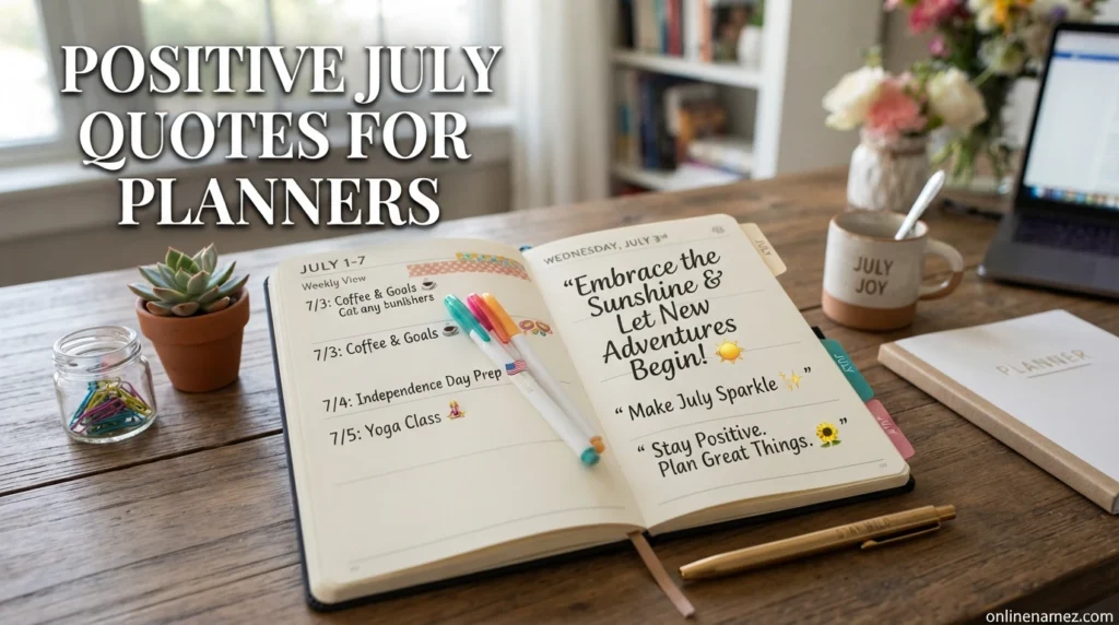 Positive July Quotes for Planners