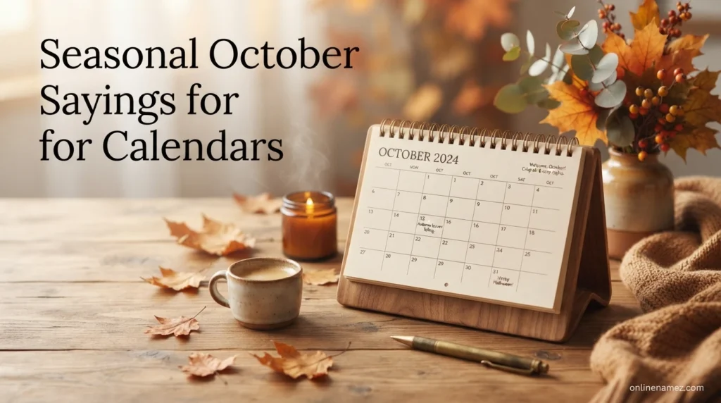 Seasonal October Sayings for Calendars