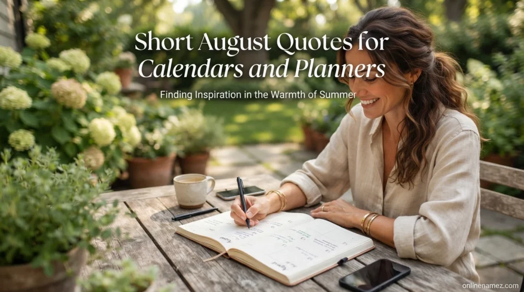 Short August Quotes for Calendars and Planners