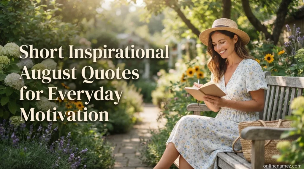 Short Inspirational August Quotes for Everyday Motivation